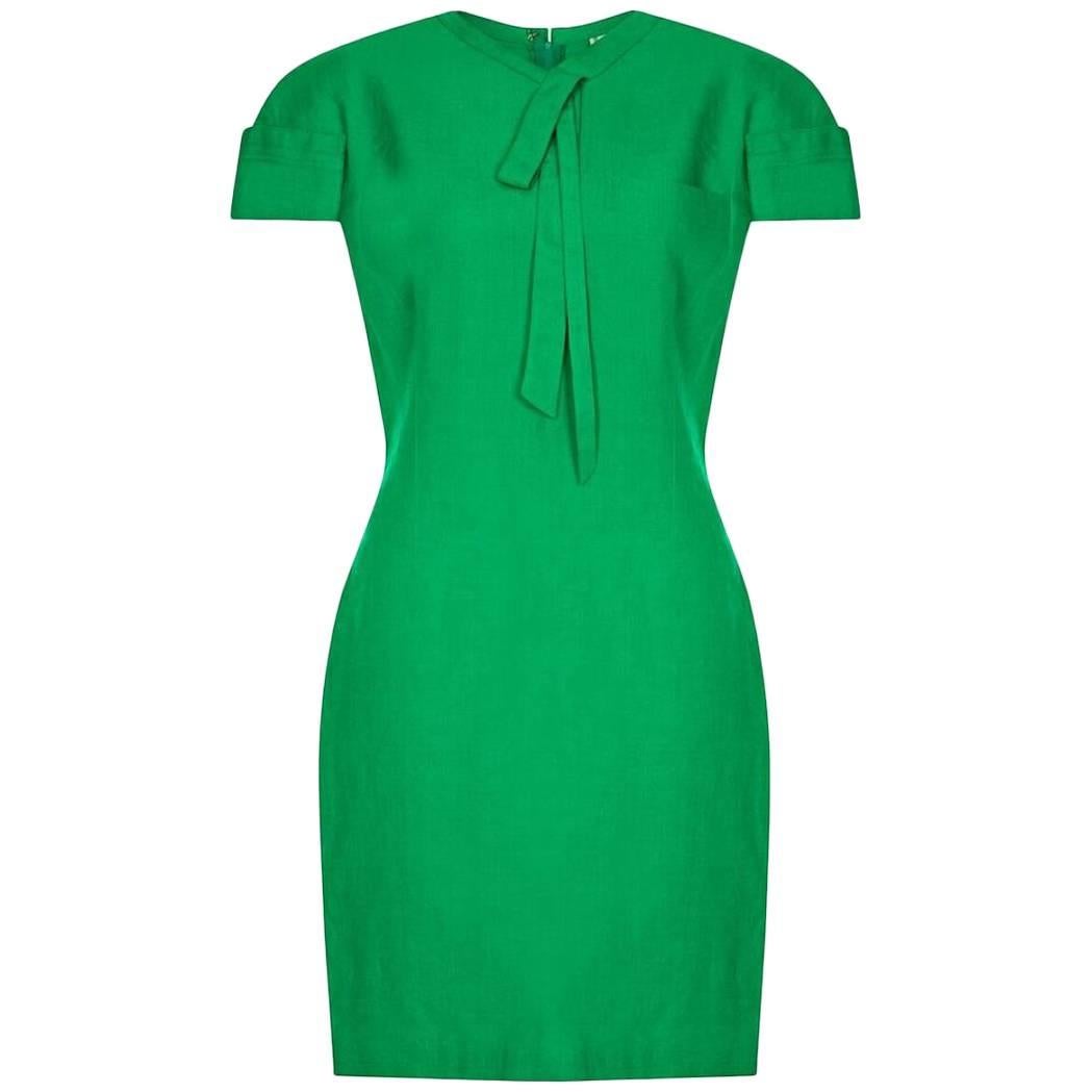Emerald Green Linen Dress